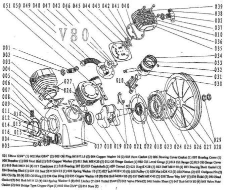 Болт М6х16 016V80 для поршневого блока V80 фото